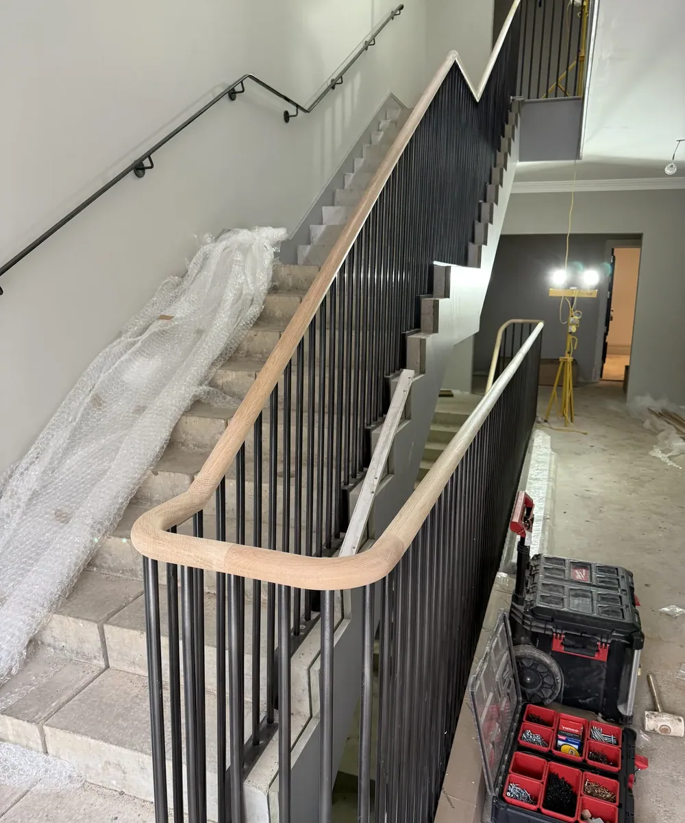 Oak staircase and handrail detail from a Carpenters Developments project